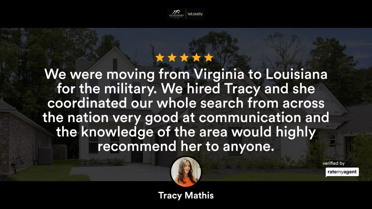SouthernHomesLA's tweet photo. My latest RateMyAgent review in Denham Springs.
Broker Associate BROK.995680747-ASA
https://t.co/jMBTUtEzOm

...
#ratemyagent #realestate #Southern_Homes_Team https://t.co/qkGKnakvSs