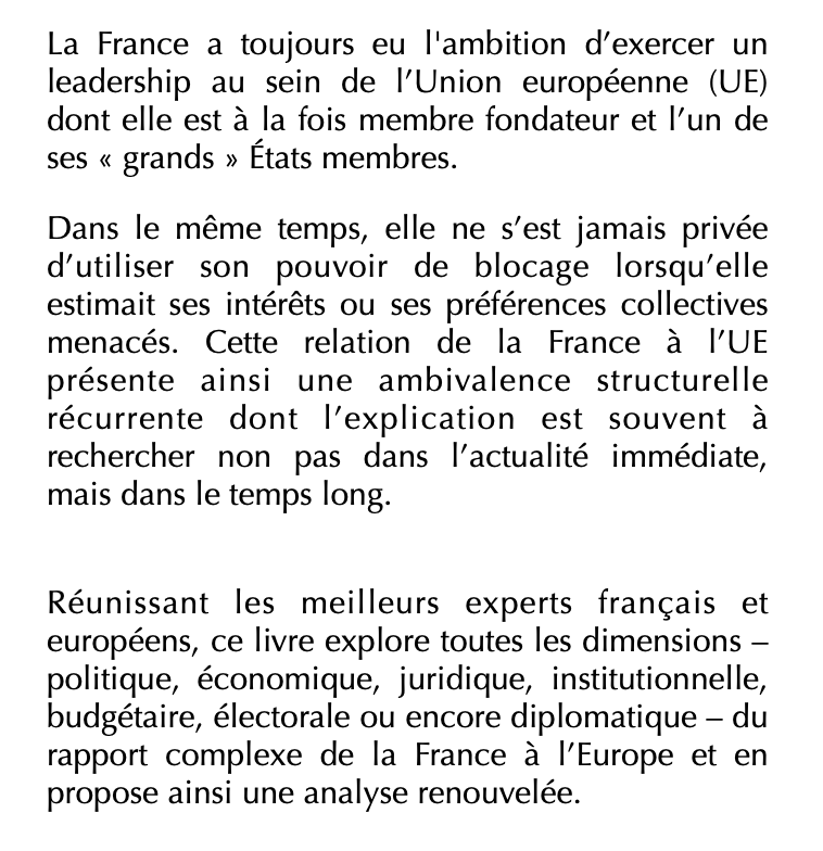 flr_louis's tweet photo. Thierry Chopin et Christian Lequesne (dir.) - La France et l'Union européenne

À paraître aux Presses de Sciences-Po https://t.co/hfY80RB60N