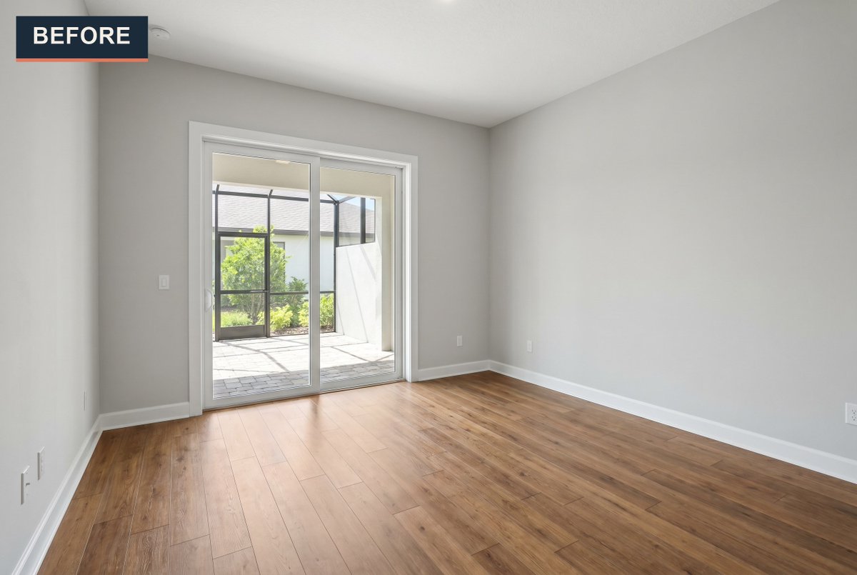 Staging_Studio's tweet photo. Those warm wood floors deserved a room to match. Linen drapes frame the slider, a cream sofa and taupe chairs anchor the jute rug, and layered art pulls the whole space together. #VirtualStaging #RealEstateMarketing #RealEstatePhotography https://t.co/BRVHkerDNR
