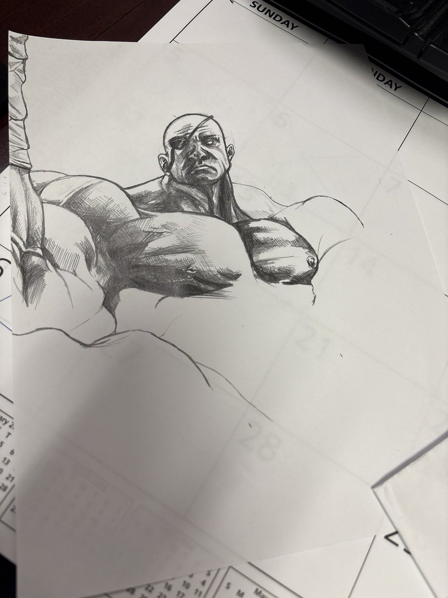 ShinArtbrawler's tweet photo. Working on Sagat throughout the work day
#Streetfighter https://t.co/4vZ40Srg7V