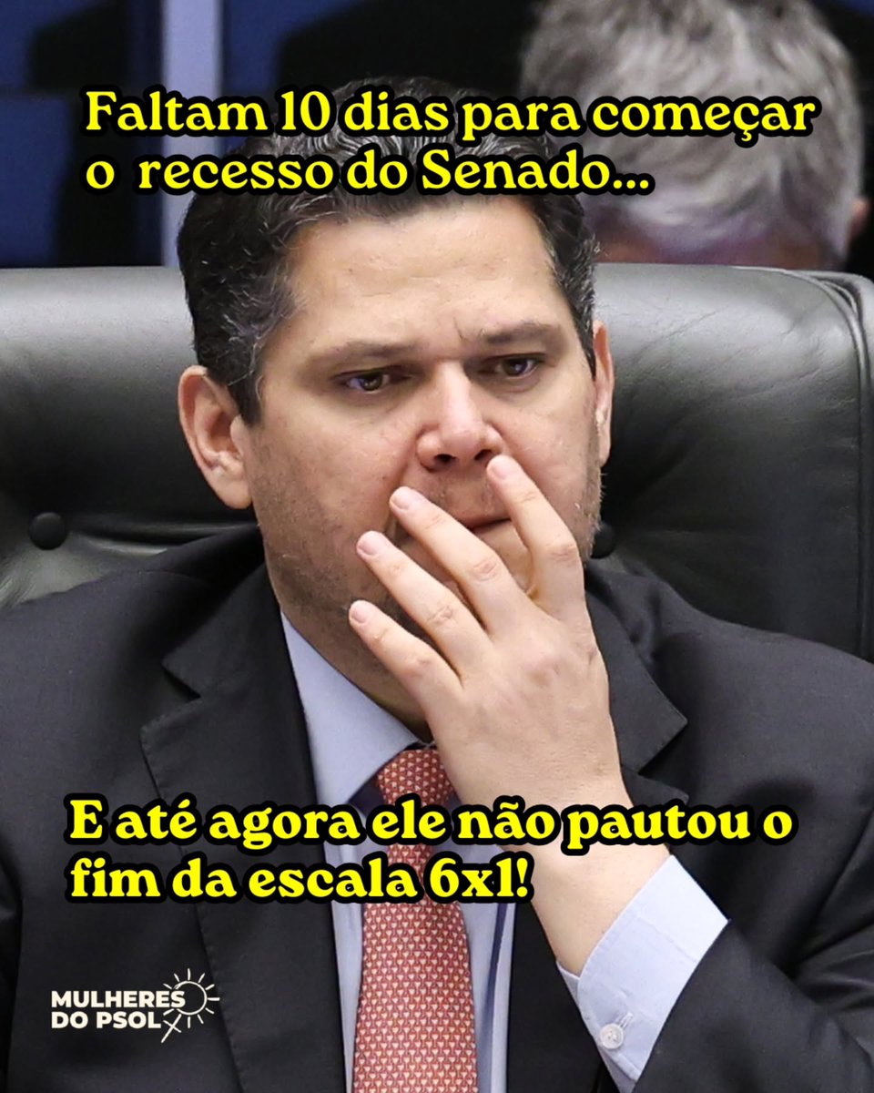 IvanValente's tweet photo. Não tem mais desculpas para não votar o fim da escala 6x1, a não ser a vontade de Alcolumbre de agradar a elite e chantagear o governo. https://t.co/cTtsK7cQ8N