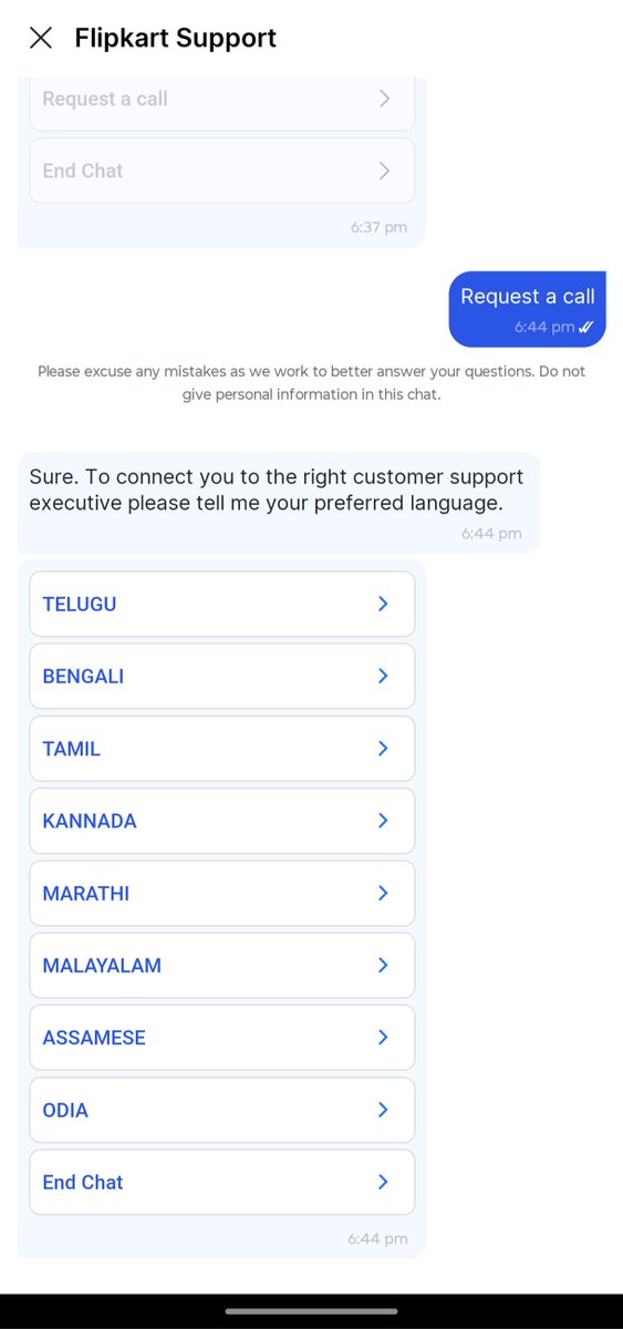 Gariman01's tweet photo. @flipkartsupport what to do when I don't know any of those languages? https://t.co/eJgebkNa0j