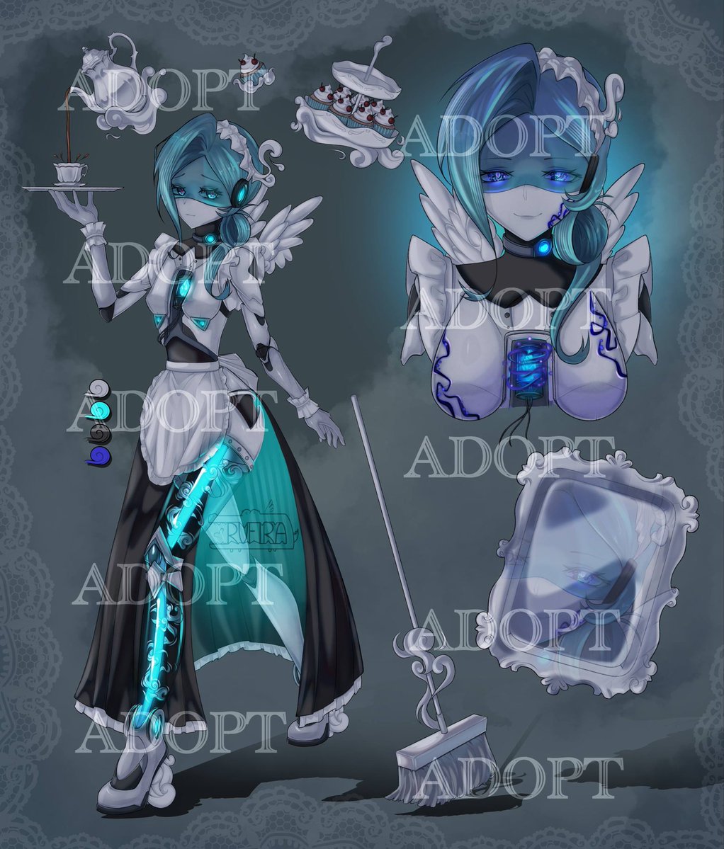 Rufirase's tweet photo. AUCTION!
Robot Maid in the Cloud Kingdom ✨

She looks gentle and graceful... but it seems she's plotting something, and her crystalline heart is slowly darkening 💙

Auction → https://t.co/9pHy9oWRzG

SB: 10$ | AB: 150$
Ends in 24 hours

#Adoptable #YCHcommishes #AdoptAuction https://t.co/XomD711J9M