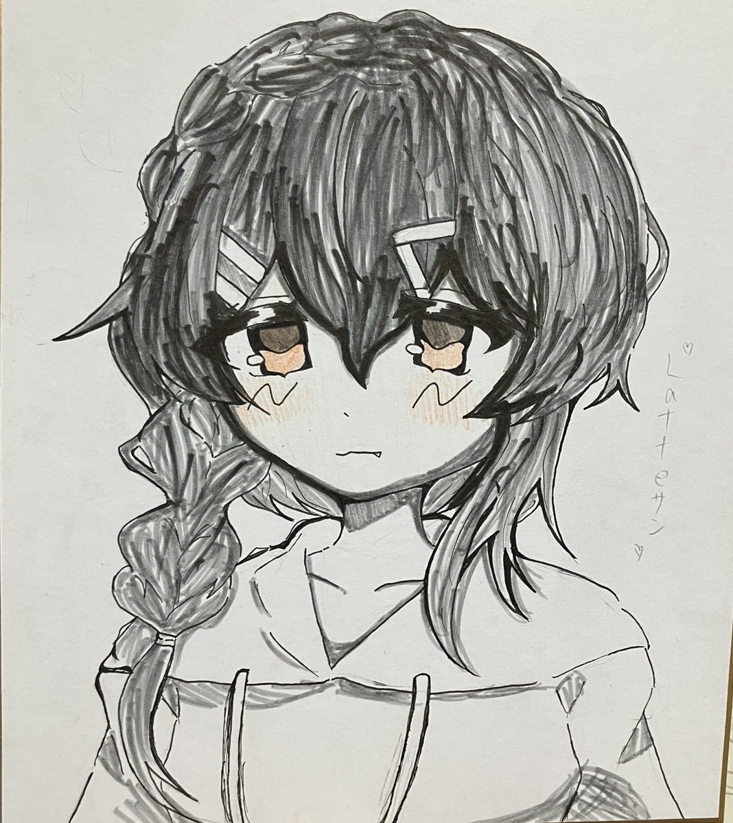 suiso_86's tweet photo. ｺﾘはテスト期間中に描いてたLatteﾁｬﾈﾗさん
 #Latteフォト https://t.co/jp8FIpakGG