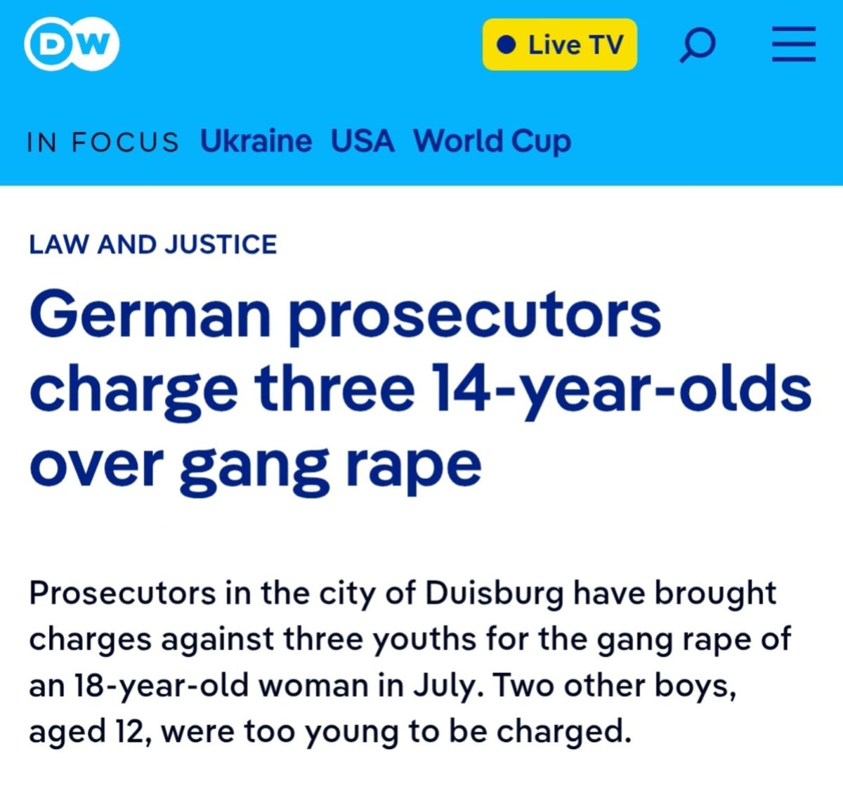 totalwoke2's tweet photo. In Germany, Turkish 🇹🇷teenagers raped a German girl. They were given 15 days school suspension. Germany will do anything to protect Muslims. https://t.co/ndCTWvXZt7