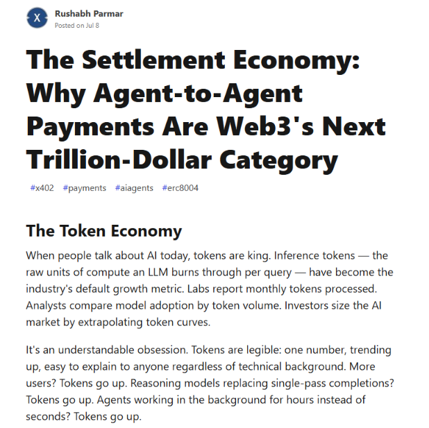 0xSynthChain's tweet photo. 🤖💸 AI agents need more than intelligence—they need payments.

With x402, ERC-8004, and AI-native payment rails, @XDCNetwork is powering the Settlement Economy.

🔗 https://t.co/GE8G3TCLr7 #XDC #XDCNetwork #AI #Web3 https://t.co/jHc46btB3s