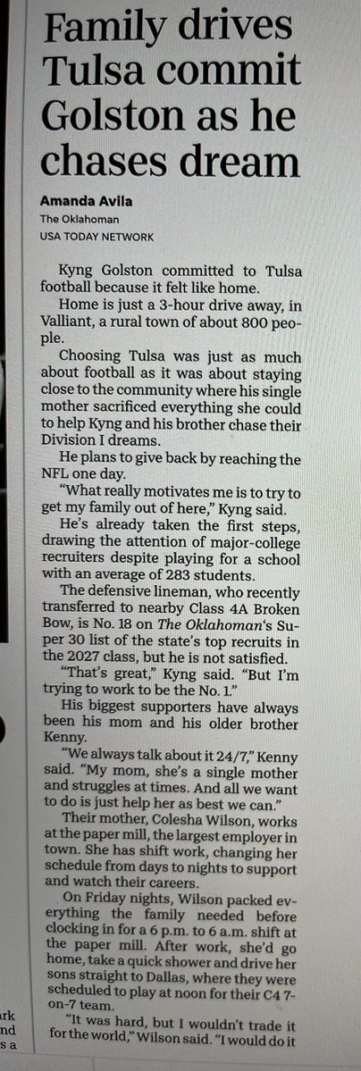 BeaversBend's tweet photo. Congratulations @KyngGolston54. Very happy you’re a Broken Bow Savage! @BBSavageFB @CoachLang7 #D1Recruiting #Tulsa #FootballRecruiting https://t.co/S0Mnx5XLjR