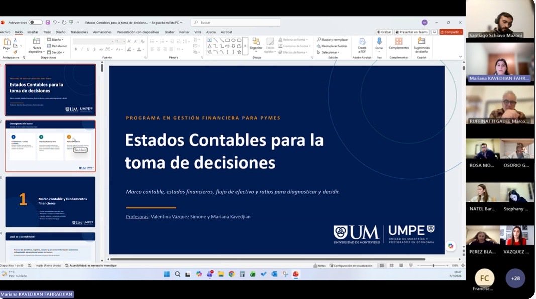 ValeVazquez__'s tweet photo. Ayer comenzó una nueva edición del Programa en Gestión Financiera para PYME de @um_umpe - @UnivMontevideo, con 40 profesionales.

Las MIPYMES son el motor de la economía uruguaya, pero muchas todavía gestionan su operativa, contabilidad y finanzas sin las herramientas necesarias. https://t.co/9nvQzArIf9