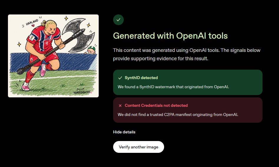 CrummyLofthouse's tweet photo. @horridibujos Whose drawing? You can't accidentally make a SynthID and practically never returns a false positive? https://t.co/EoJyd5MQP3