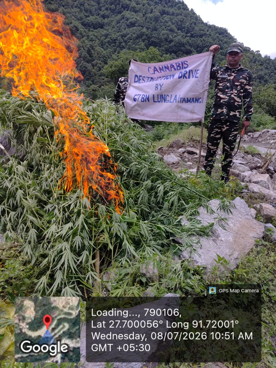 67BnSSB_INDIA's tweet photo. 67वीं वाहिनी, सशस्त्र सीमा बल, लुंगला द्वारा Admn. Base Jemeithang के कार्यक्षेत्र में लगभग 1.0 एकड़ प्राकृतिक रूप से उगी जंगली भांग को नष्ट किया गया। अभियान में स्थानीय पुलिस प्रशासन ने भी सहभागिता निभाई।

#NashaMuktBharat #SSB #SSBIndia #SSBFtrTezpur https://t.co/yybxNQmquK