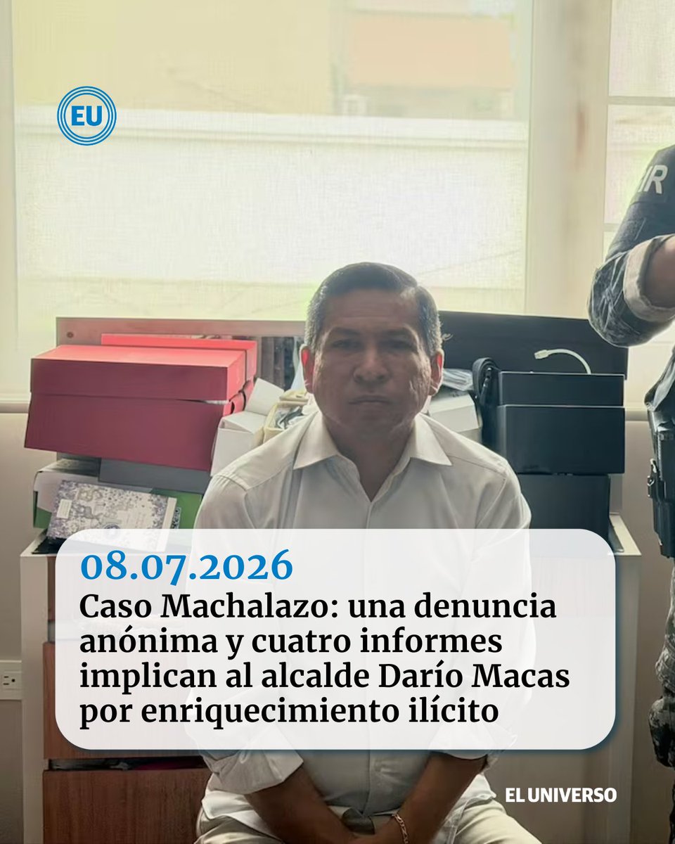 eluniversocom's tweet photo. #CasoMachalazo: una denuncia anónima y cuatro informes implican al alcalde Darío Macas por enriquecimiento ilícito https://t.co/f93Da3ZBEy https://t.co/K1qBhwIVpT