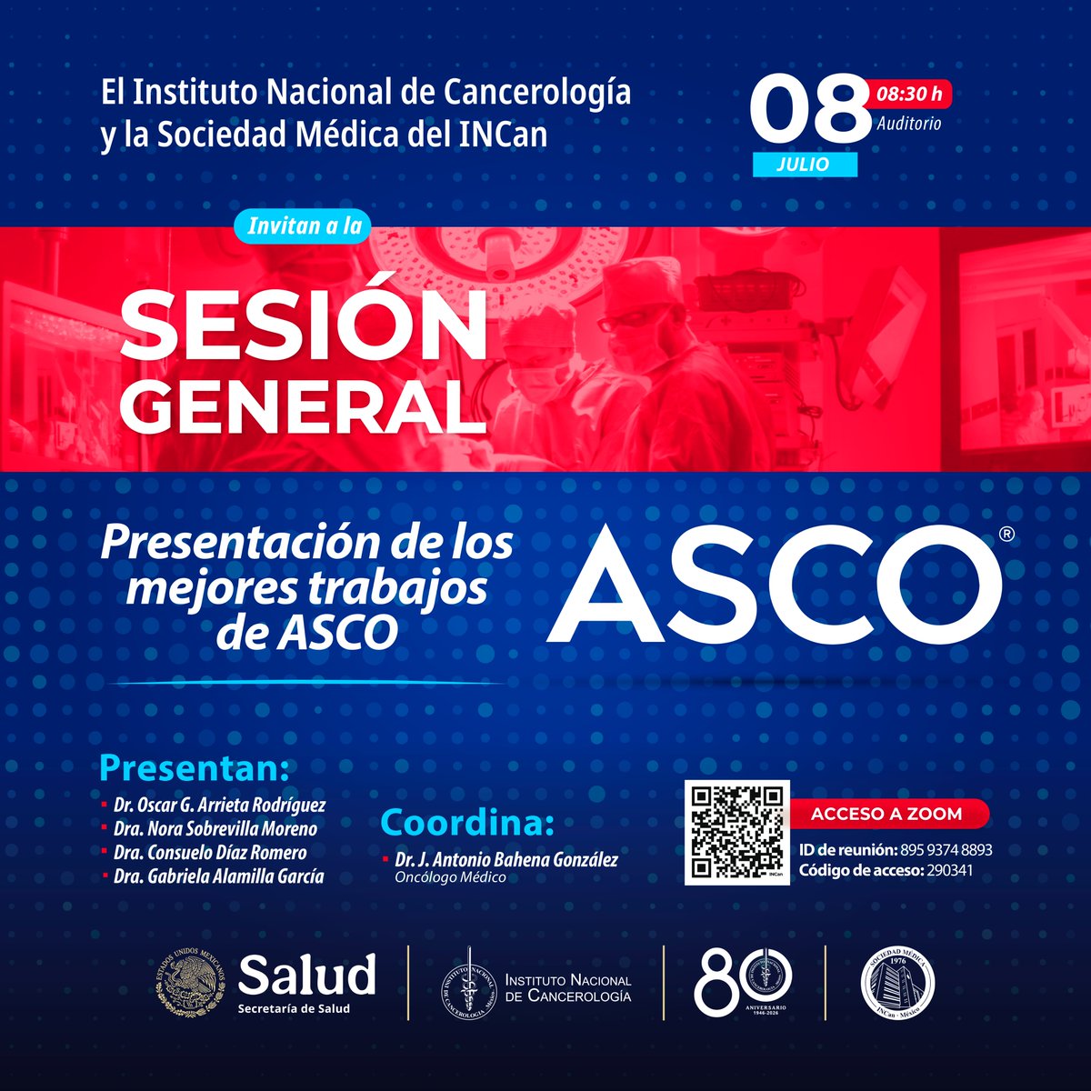 SocMedINCan's tweet photo. Nos vemos a las 8:30 hrs en el Auditorio del INCan para compartir lo mejor de ASCO 2026. ¡No te lo pierdas! https://t.co/ScdKbPzGh1