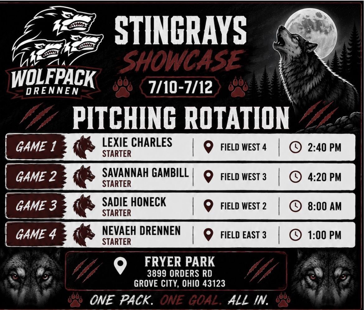 LexieCharles13's tweet photo. @UCArrowSoftball 2028 RHP #13 Ohio Wolfpack Drennen- Looking forward to a great weekend! Here’s my schedule: https://t.co/9MzlDPQ4ej