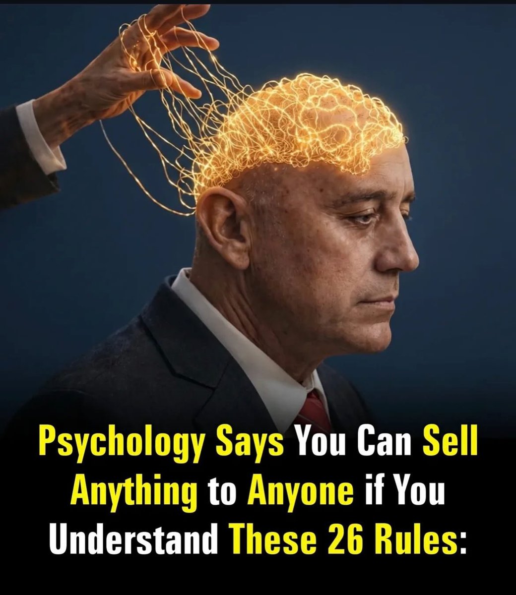 superior_hombre's tweet photo. Psychology Says You Can Sell Anything to Anyone...

if You Understand These 26 Rules: 🧵 https://t.co/xq7sVwlX9R