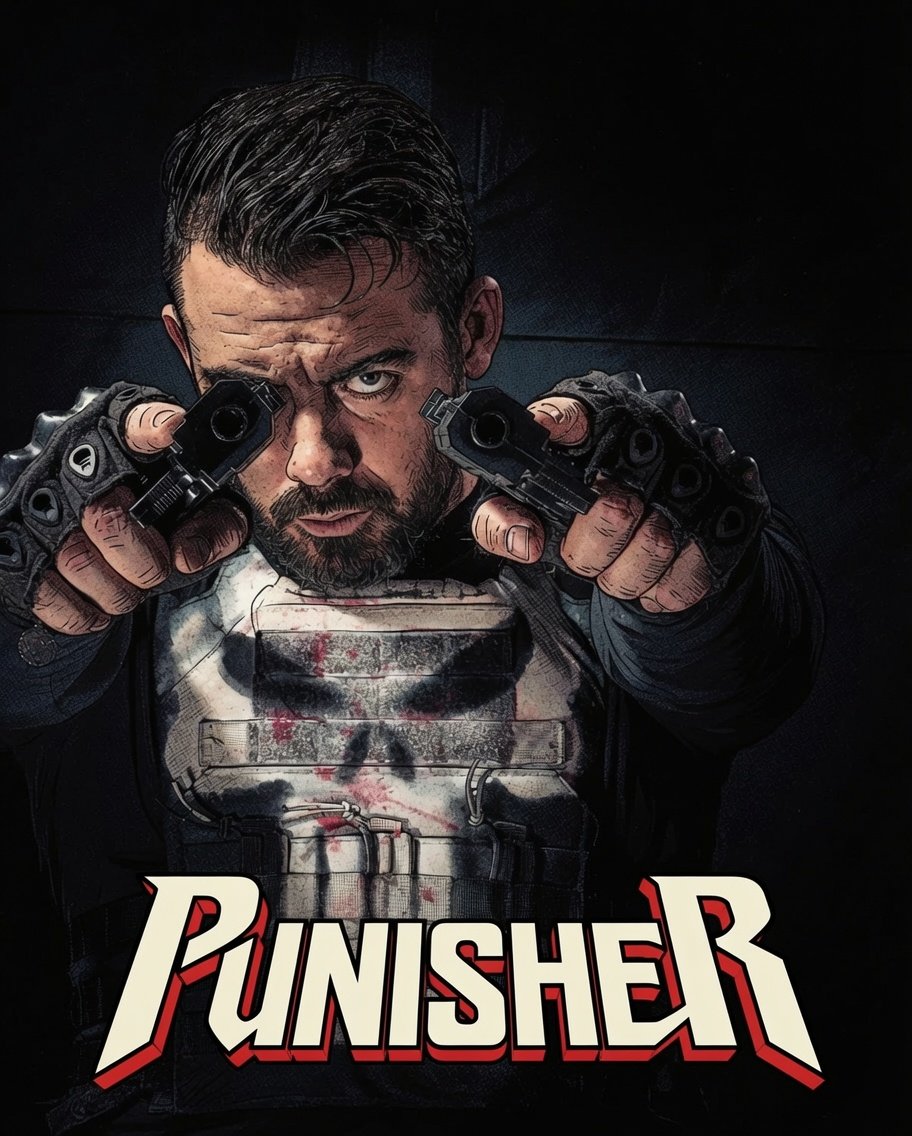 _MathieuLD's tweet photo. Mon Cosplay de Franck Castle alias le Punisher. Version réelle et version comics 
#franckcastle #punisher #comics #marvel #punishercosplay https://t.co/aTUaXOpB0z