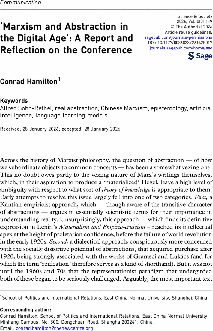 BongardConrad's tweet photo. The report for the conference I co-organized at East China Normal University in Shanghai in 2024--that featured Jason Moore, Alberto Toscano, Guanjun Wu, Roberto Finelli, et al.--has now been published

https://t.co/ZIQOWPNA7g https://t.co/t6Hm0Vxa7B