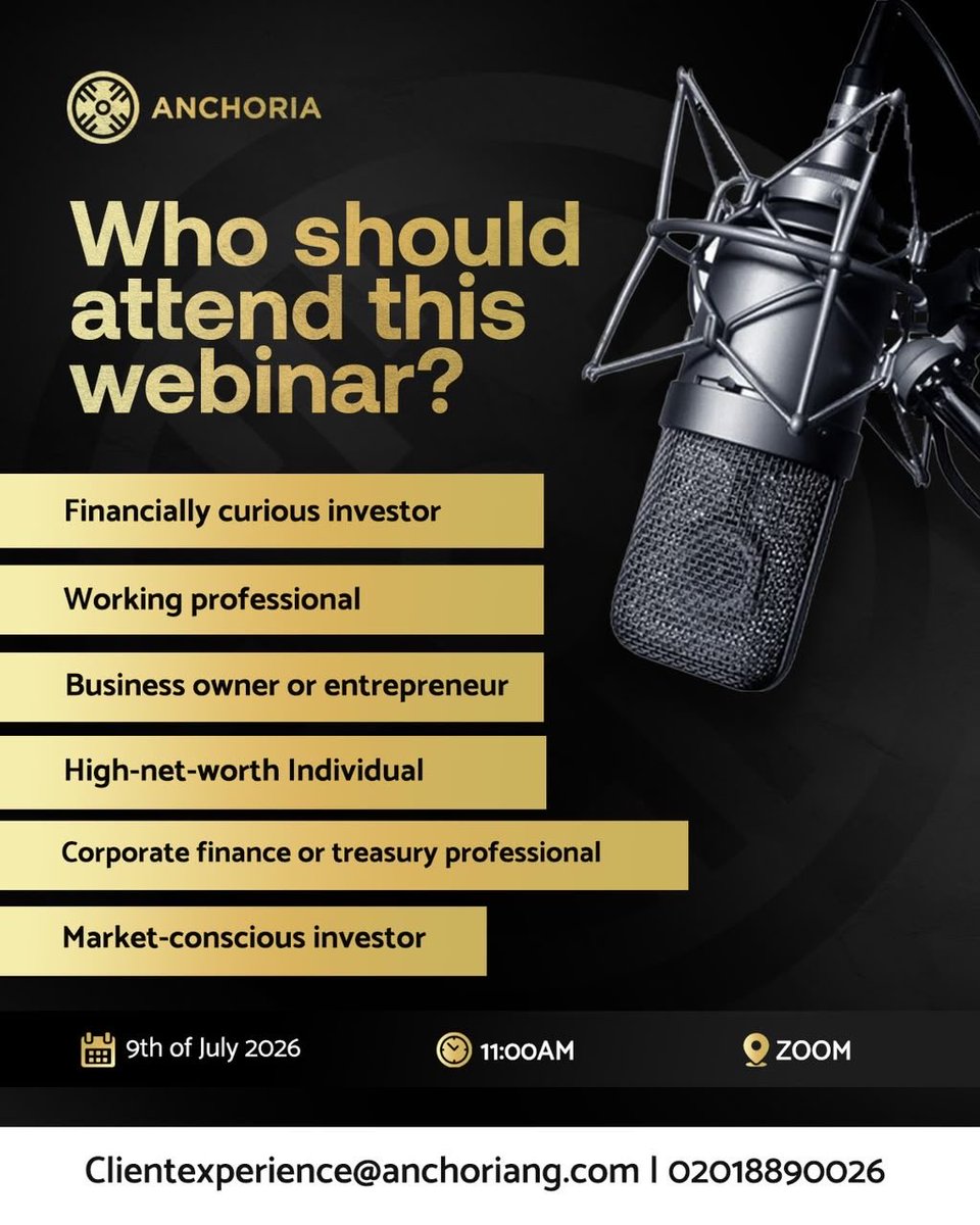 AnchoriaCapital's tweet photo. The wait is almost over! Anchoria Webinar holds tomorrow.

Gain valuable perspectives on today's market landscape. The decisions you make today can shape your financial future. There is still opportunity to register.

Date: July 9, 2026
Time: 11:00 AM
📍 Zoom

Secure your spot via the link.
https://t.co/WFQGSfcJYe