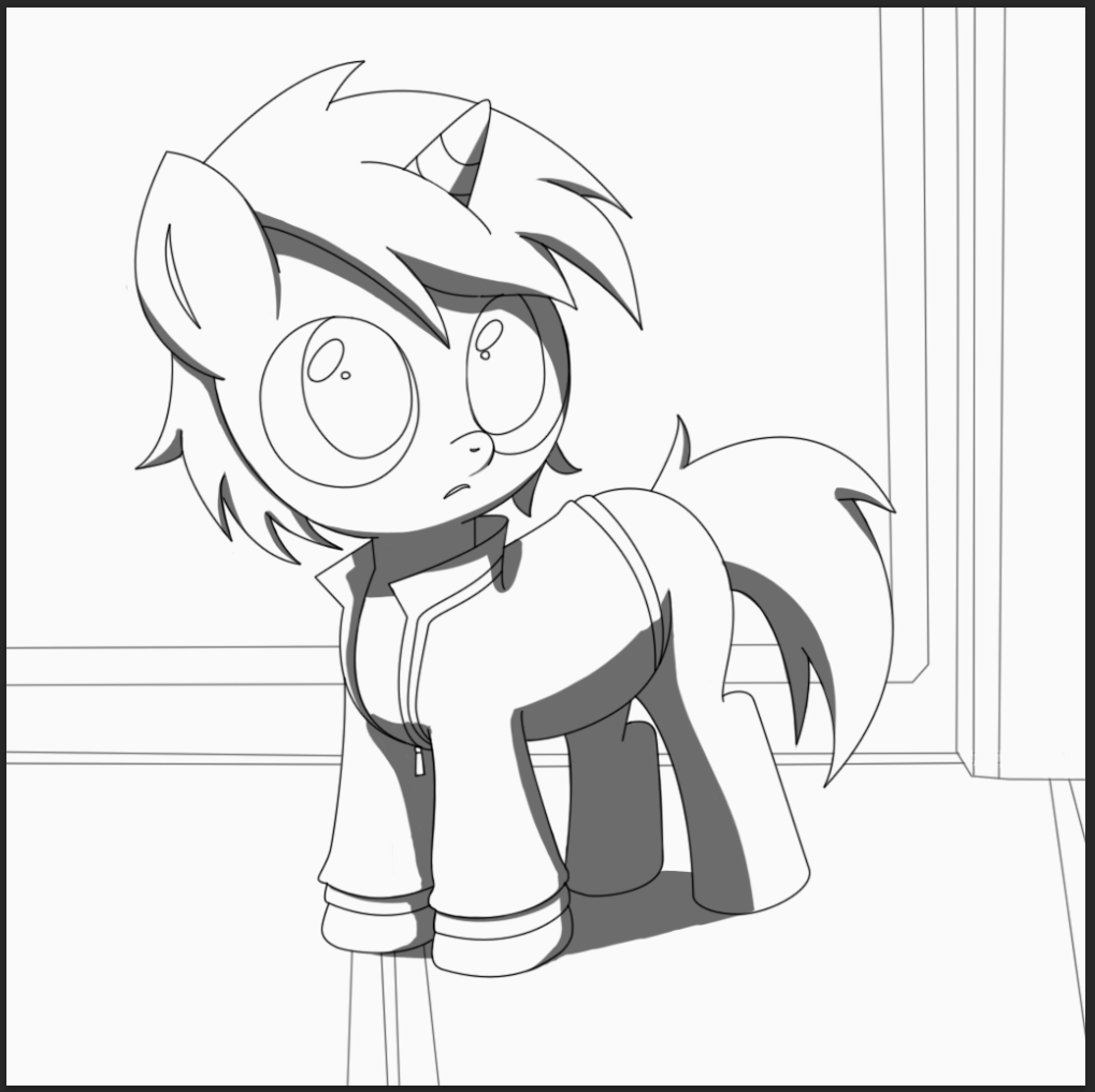 DDDromm's tweet photo. Fallout Equestria, littlepip, sketch 3 https://t.co/rK7LUm0wuo