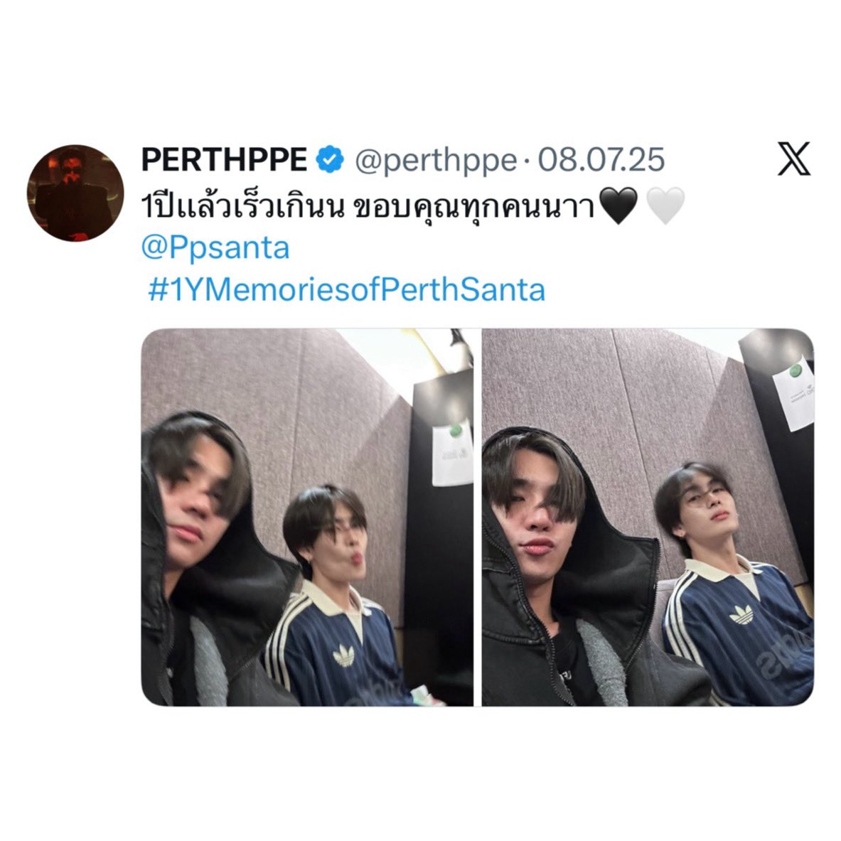 skybluewriting's tweet photo. PERTHSANTA SECOND ERA
#PSDDevils2Years2gether

he made a whole collage??😭😭😭

perth for 1 year                  perth for 2 years https://t.co/sdUxAeoEAx