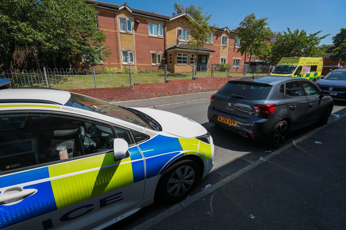 aspmcr's tweet photo. The Air Ambulance has landed in Littlemoor Primary School in Oldham after an incident at a hostel on Spring Street.

Tactical Aid officers rushed to assist with the incident.

A man was seen being stretchered into the back of an awaiting Ambulance. https://t.co/ZiIrAldzSS