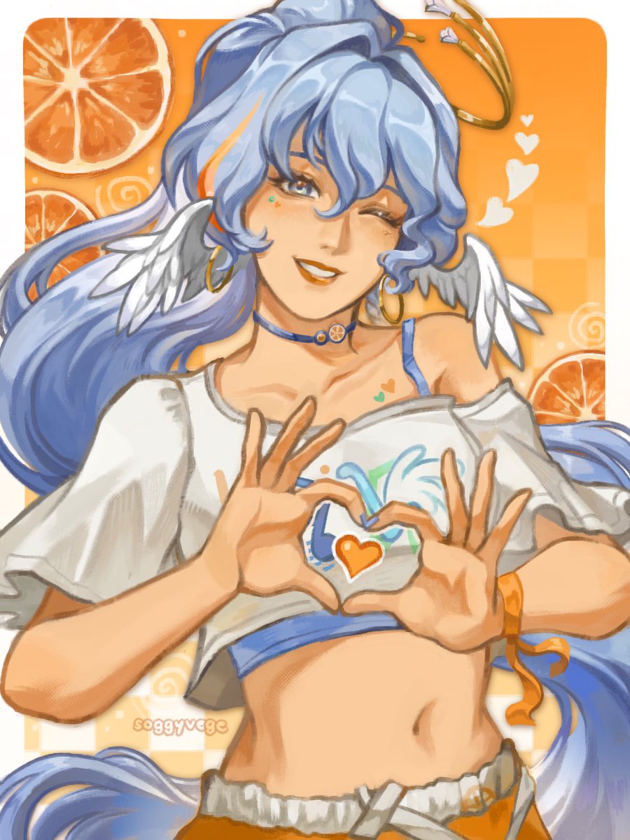 soggyvege's tweet photo. Summer Robin Yippeee 🍊💙
#RobinHSR #HonkaiStarRail https://t.co/7OtPcI0c4d
