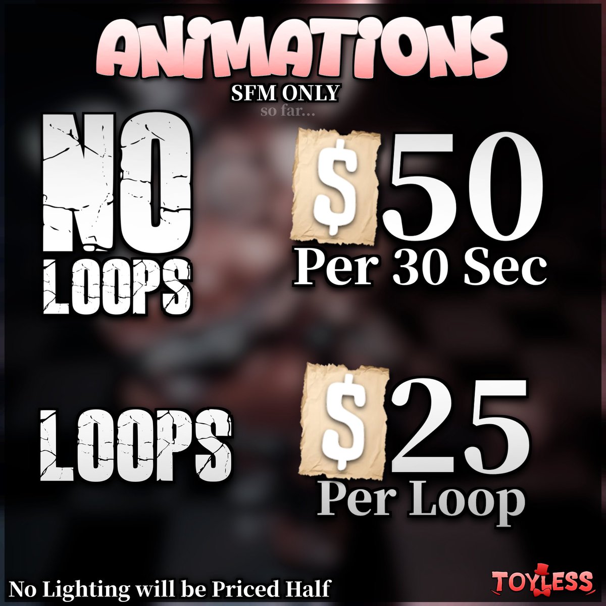 ToylessAnim's tweet photo. MY COMMISSIONS ARE NOW OPEN AGAIN !!
more info on the images
---
Rules:
1. I will not allow NSFW. (Blood and gore can be allowed tho)
2. Pay me through PayPal only.
3. If you want a commission, contact me through Twitter or discord only. (my DMs are open)
---
Discord: toylesssfm https://t.co/Q2bs8zI2Gz