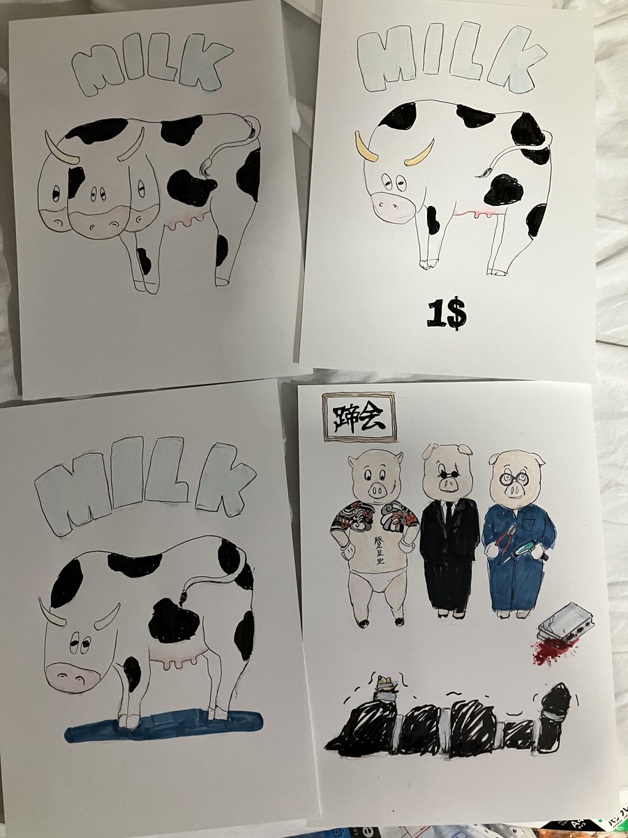 MARY_FOOL_STAR's tweet photo. すいまへん明日の21時丁度にこの一週間で描いた絵を売ります。DM順にて受けつけてます。
よろしくお願いします。前回と前々回もほぼ売り切れなので欲しいやつあればお早めにDMください🐄 https://t.co/KphIUmRkrX