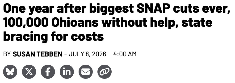 American_Bridge's tweet photo. This is Jon Husted, Max Miller, and Mike Carey's legacy: voting to cut critical assistance programs for Ohioans and leaving them to suffer. #OHSen #OH07 #OH15 https://t.co/lryFTBtasx
