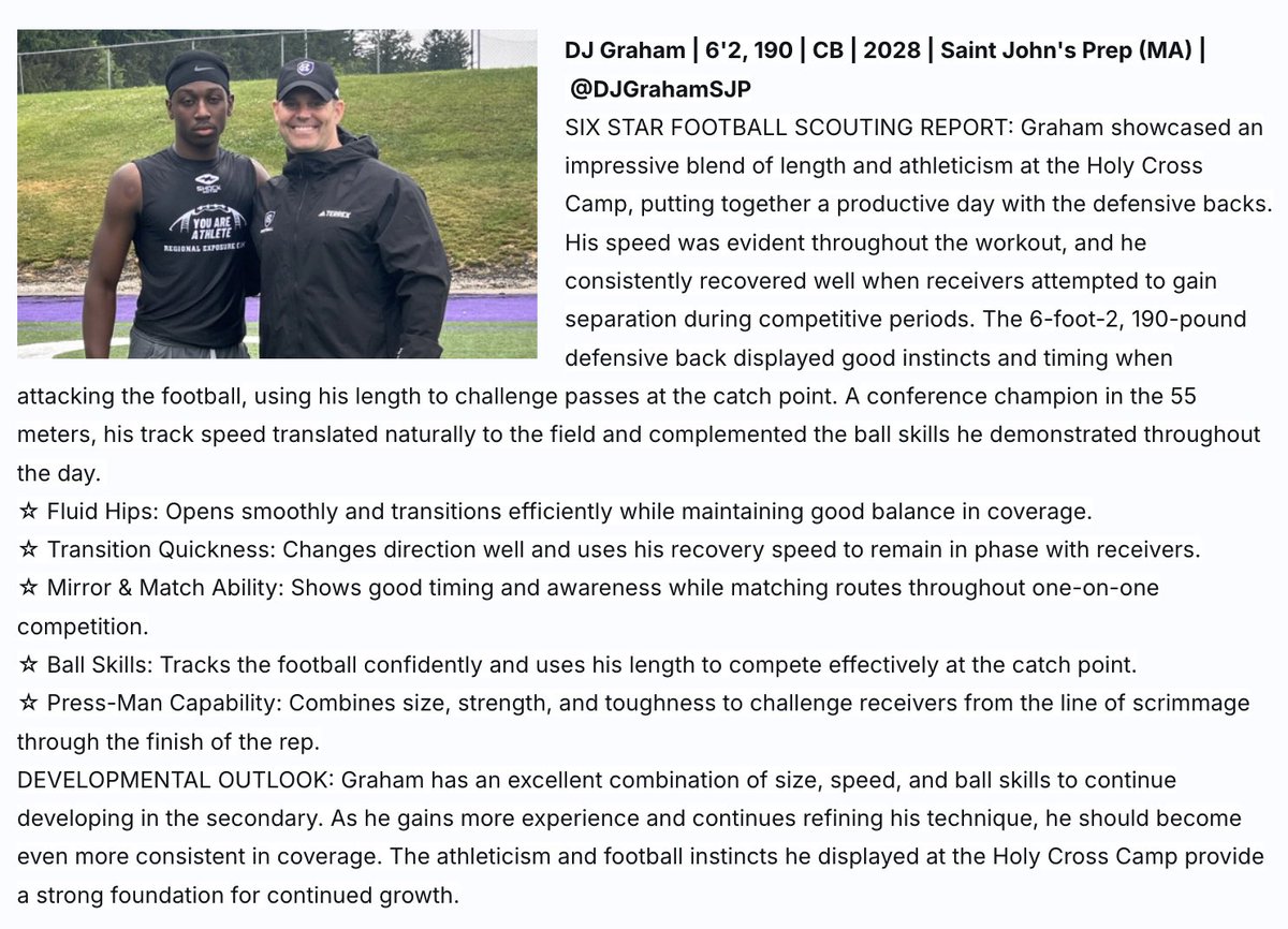 DJGrahamSJP's tweet photo. Thank you for the write-up @sixstarfootball. #SteadyClimb #SteadyGrind #DBNation
@CoachDanCurran @StJohnsPrepFB @JuiceWa45 https://t.co/6Lh218MvUe