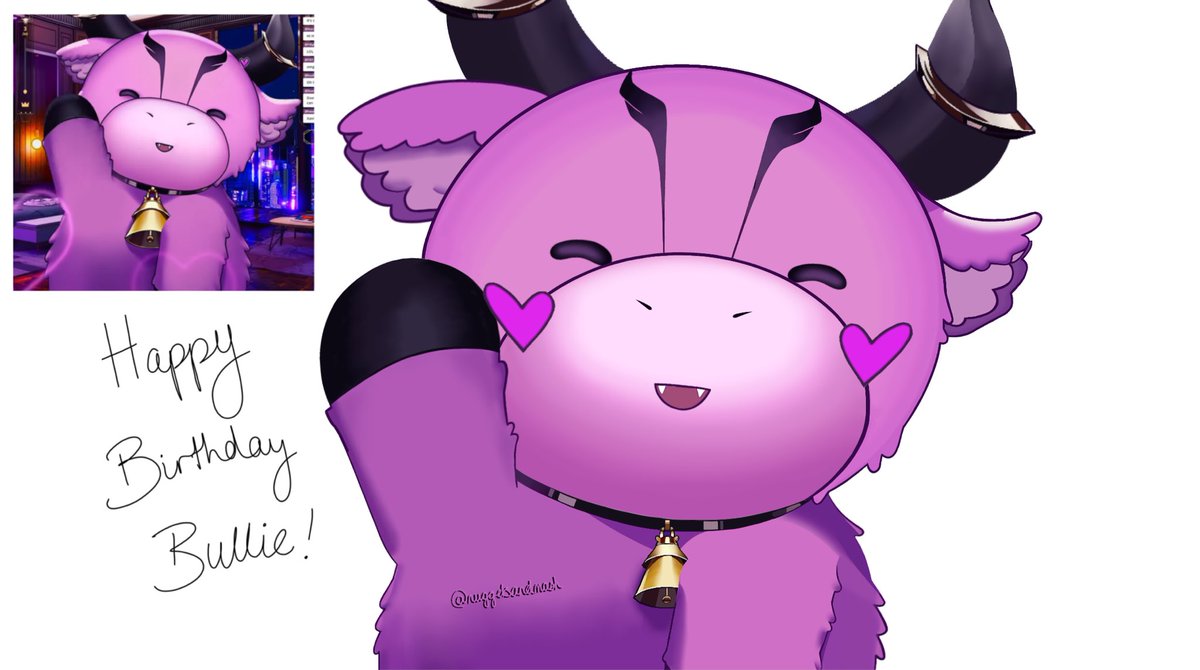 nuggetsandmash's tweet photo. Just in time for Bullie’s birthday! Ngl though, hella rushed this in order to get in done.

Hand is hurting, head is pounding and I will need probably 5 business days to recover from this. Worth it in the end :)

Happy Birthday Bullie!!

#BullieBirthday2026 #Vainitas https://t.co/KVqdPtKTHI