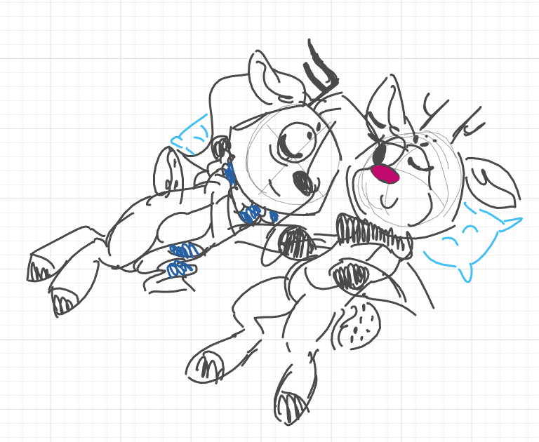 BlitzTheBuck's tweet photo. //#sleighherd doodles that probably don't make sense anatomically but are cute anyway https://t.co/G0czodRgEJ