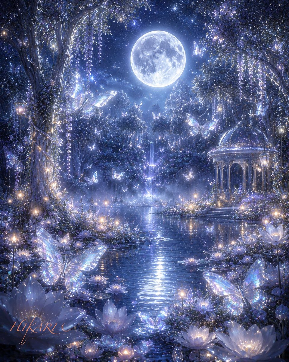 HikariCale's tweet photo. 🦋✨ Where dreams bloom, butterflies become living light, and every forest path leads to a little piece of heaven. 

From golden sunrise to moonlit serenity, crystal waterfalls, glowing blossoms, and ethereal wings weave together a world where magic never fades. https://t.co/FJSPWppCkE