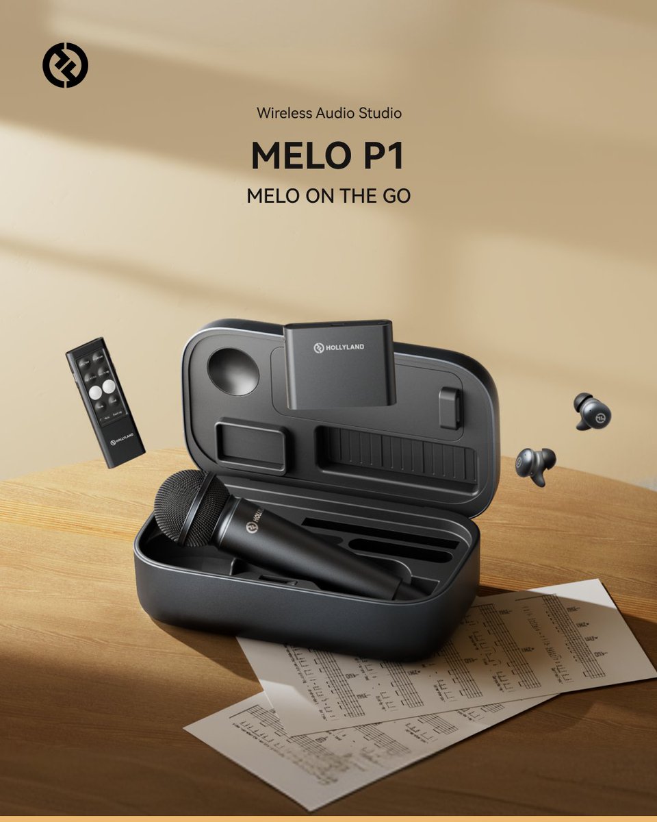 hollyland_japan's tweet photo. Hollylandの最新コンパクトワイヤレスリアルタイムボーカルミキシングシステム「MELO P1」が、ついに全世界で正式発売されました！🚀✨

MELO P1は、従来の複雑な複数デバイスによる制作ワークフローを革新する、画期的なオールインワンワイヤレススタジオです。

スタジオクオリティのマイク、スマートオーディオミキサー、高精度モニタリングイヤホン、リモートコントローラーを1つの超軽量システムに統合。煩雑な機材セットアップからクリエイターを解放し、より自由で快適な創作環境を実現します。

✨ 主な特徴 ✨
🎙 オールインワンワイヤレススタジオ
📡 完全ワイヤレス接続

#hollyland #melop1 #meloonthego #microphone #tech
