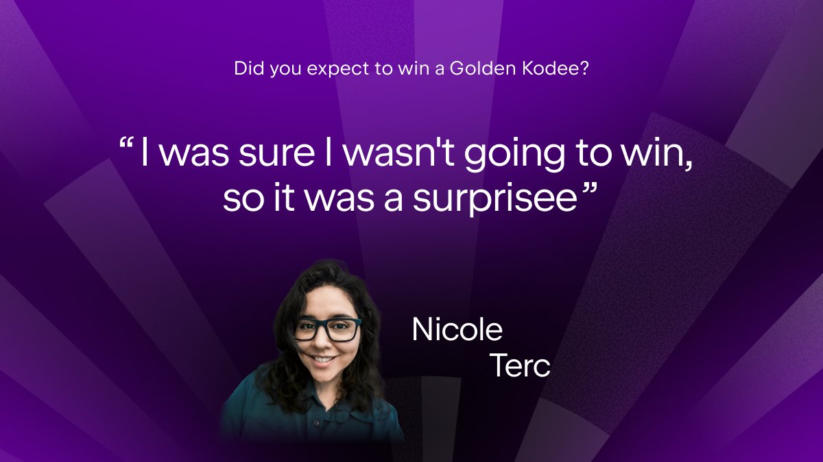 kotlinconf's tweet photo. @nicole_terc was convinced she wasn't taking home a Golden Kodee, making the win all the more memorable.

👉 Read her interview and discover more stories from this year's Golden Kodee winners: https://t.co/2RMOqxAYHj https://t.co/9YJJEmhHAm