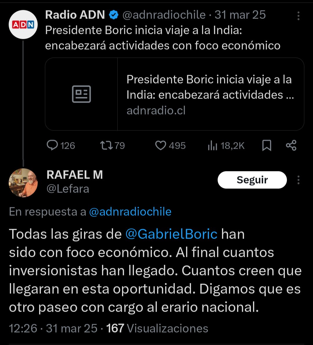 nuctemeron's tweet photo. @biobio Es bueno recordar lo que decían algunos tuiteros cuando Boric viajó a la india https://t.co/gqPZzEtR5V