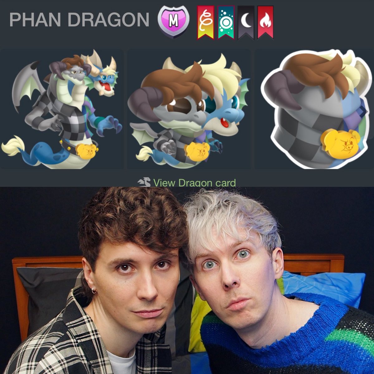 theamazingphil's tweet photo. so was the double bedsheet phan dragon whose primary element was happiness and whose attack was "twister of love" lowkey a soft launch of the hard launch 8 months before it happened or am i crazy https://t.co/GSMJ5Yl8eM