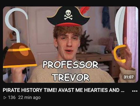smoshbase_'s tweet photo. Trevor shares his second history centric video on his Youtube channel https://t.co/3GyLqueU4h