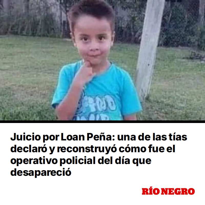 rionegrocomar's tweet photo. El juicio por el caso Loan Peña suma una nueva etapa. Este miércoles, la tía de Loan Danilo Peña y policía de Corrientes, Gabina Noguera, declar... https://t.co/w6B9tOerNT https://t.co/Kt6Ld3Nlsc