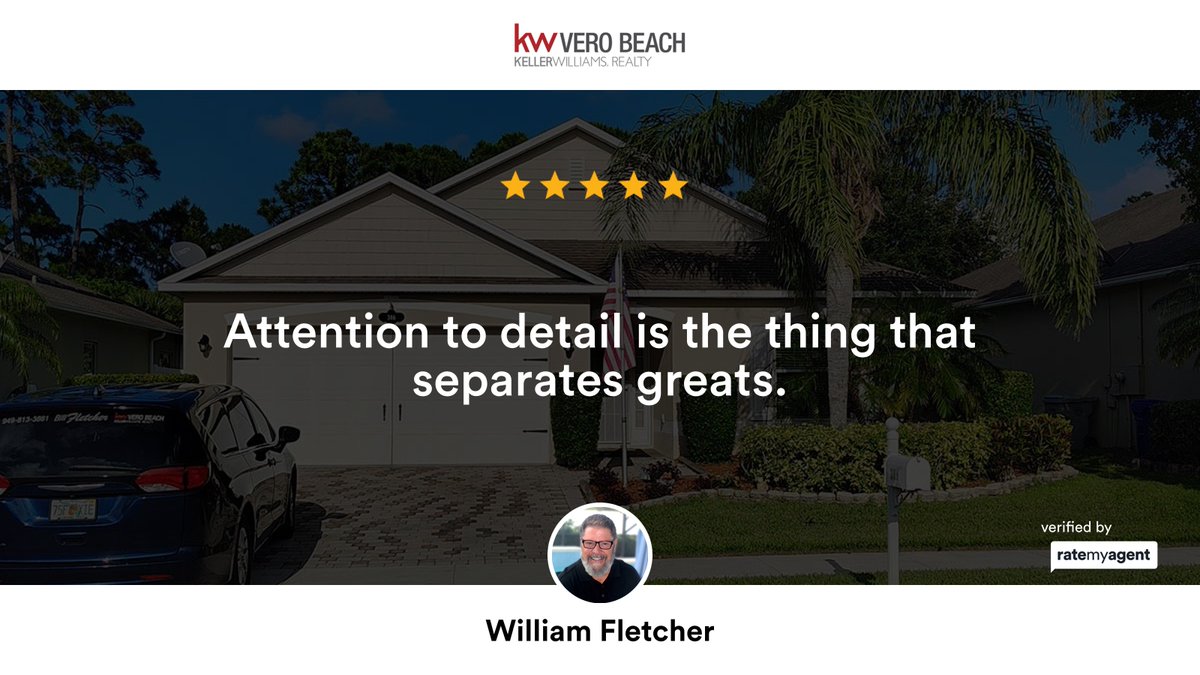 VeroRealtorBill's tweet photo. My latest RateMyAgent review in Florida Ridge.
SL  3587407
https://t.co/ZkAvou1mgT

...
#ratemyagent #realestate #Keller_Williams_Realty_of_Vero_Beach https://t.co/xiIz5wN60l