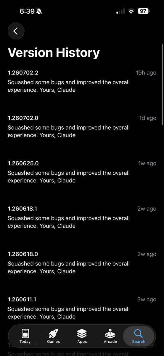 RyanYada's tweet photo. Just squishing bugs and general improvements @AnthropicAI 

Could you please add a profile switcher now that I’ve got 3 Claude accounts?  

Or please improve the search function which still feels like AltaVista? 

Otherwise I friggin love Claude don’t get me wrong.  🙏🏼 https://t.co/9FbueKeCNI