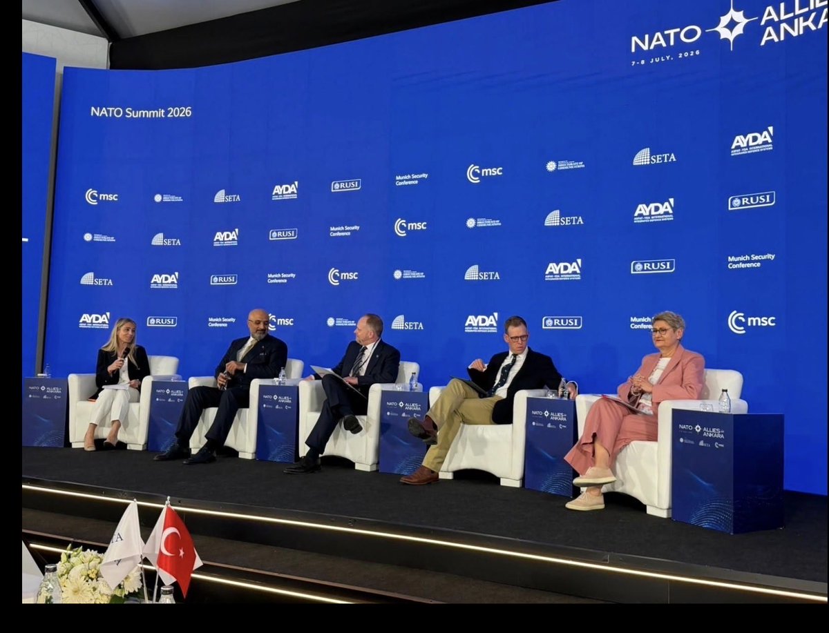 KHamiltonNATO's tweet photo. Having spent some of the most memorable chapters of my diplomatic career posted to London and Ankara, and now to NATO, I appreciated sharing some observations about the role of Türkiye and the UK within our Alliance and their valuable contributions to NATO's partnership agenda. Thanks for the invitation!@BurcuAOzcelik @MunSecConf @RUSI_org @setavakfi #AlliesinAnkara
