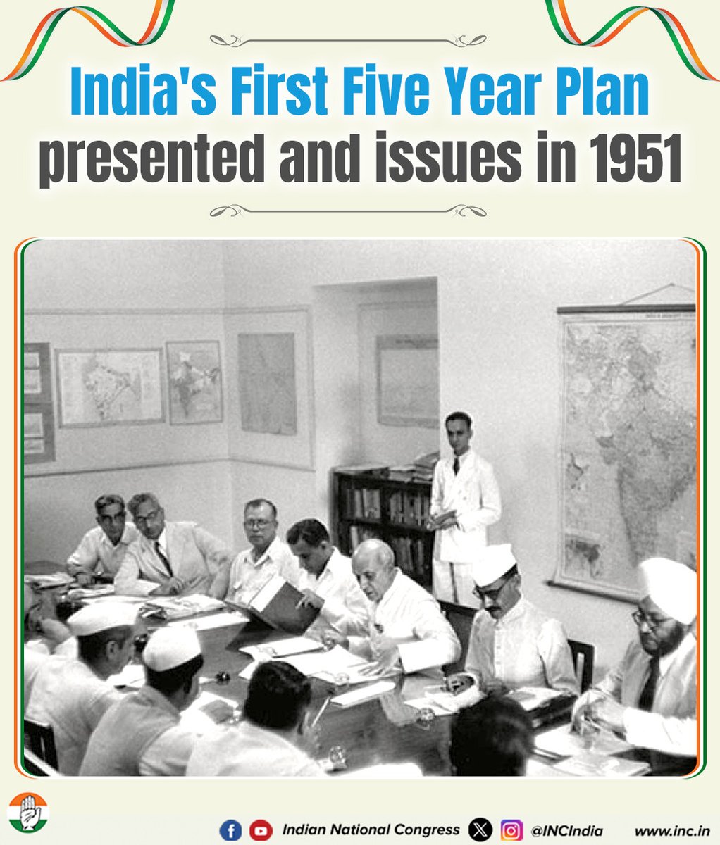 INCIndia's tweet photo. On this day in 1951, India’s First Five Year Plan was presented, laying the foundation for planned economic development, agricultural growth, and nation-building. 
A visionary step that shaped modern India's progress and self-reliance. https://t.co/QIUquyz3hz