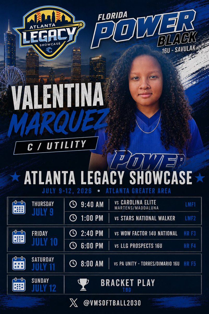 VMSoftball2030's tweet photo. 📍Atlanta Legacy Showcase up next. 🥎
Ready to compete, keep learning, and make every pitch count. Let’go! 💪🇵🇷
#Softball #AtlantaLegacy #ClassOf2030 #TravelSoftball #Catcher #FloridaPower #KeepCompeting #RoadToRecruiting
@triplecrownspts @ExtraInningSB @softballamerica @just_softball @BBSBucs @MLaCourse15 @Fastpitchnews @d1vision_sb @los_stuff @TopPreps @LineDsoftball @SoftballAmerica @TOP_D1RECRUITS @CoastRecruits @SBRRetweets @gatorjack72 @SunilSportsNews @SportsTnEast @LegacyLegendsS1 @CarvedLegacy @TheKingSource @SportPrepX @UWAA_United @TopPrepPitchers @PrepSoftball @d1fastpitch @fastpitchwatch @DfwSho @FGSA_Softball @scanlansports @SoftballDown @ondecksoftball @USASoftballREC @pursoftball @FEDESOFTPR @legacyshowcase1