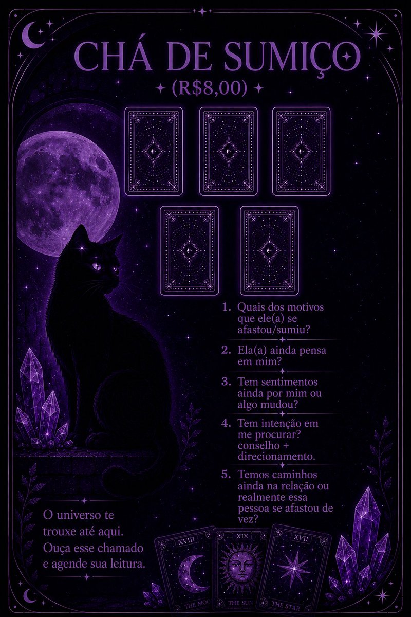 Lulubs14_'s tweet photo. Quer saber do seu ex?
Interessados chamem 21983737588
#tarot #baralhocigano #temploafrodite #tiragem https://t.co/116TGoorQZ
