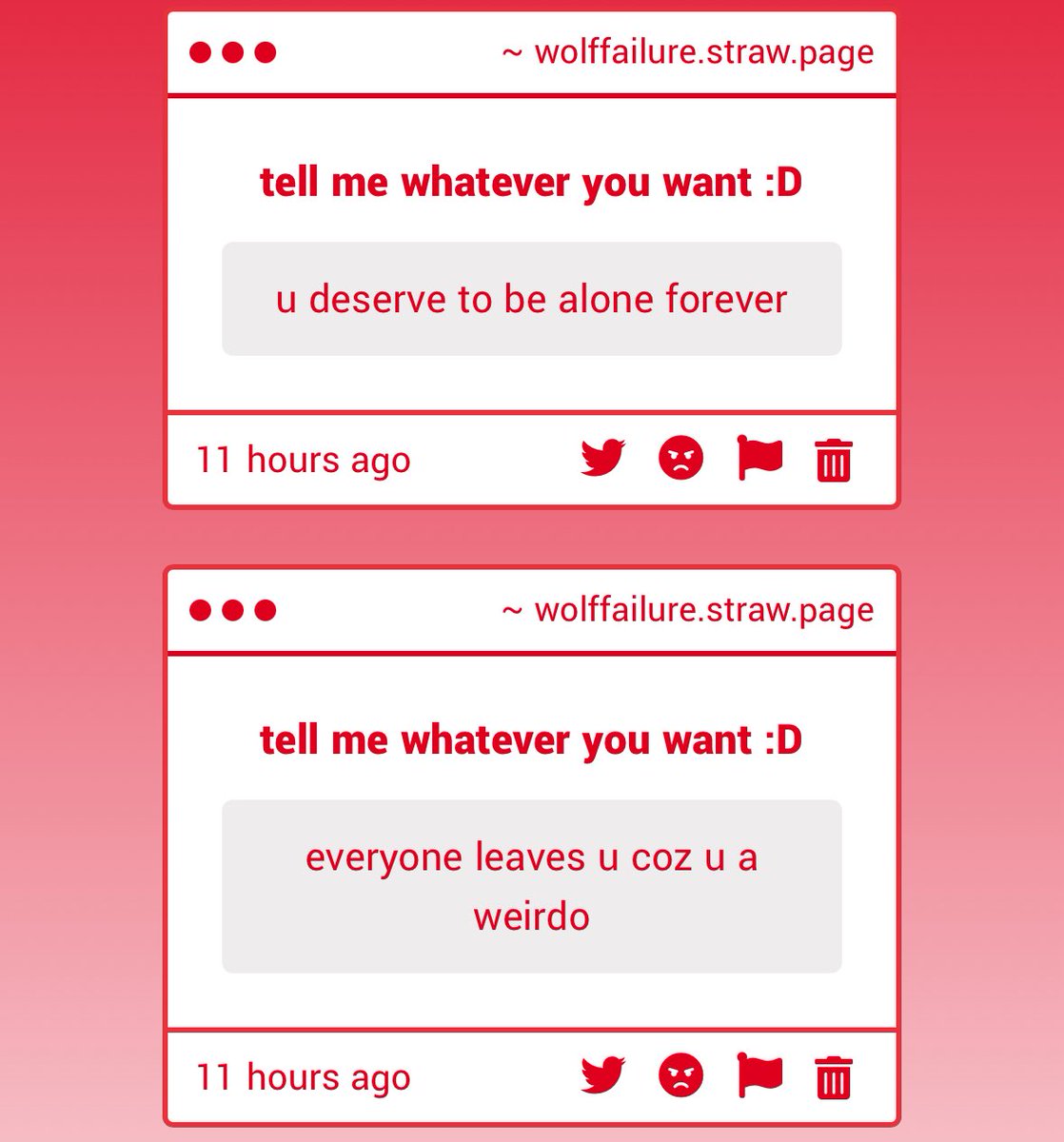 _sicklypup's tweet photo. Im not even gonna really respond to these cause Im just baffled you are obsessed enough to look through my account to find a link to any of my old strawpages to send me gimmicks. On a side note please get better insults, you genuinely suck ass at it https://t.co/fMU3UXC9JG