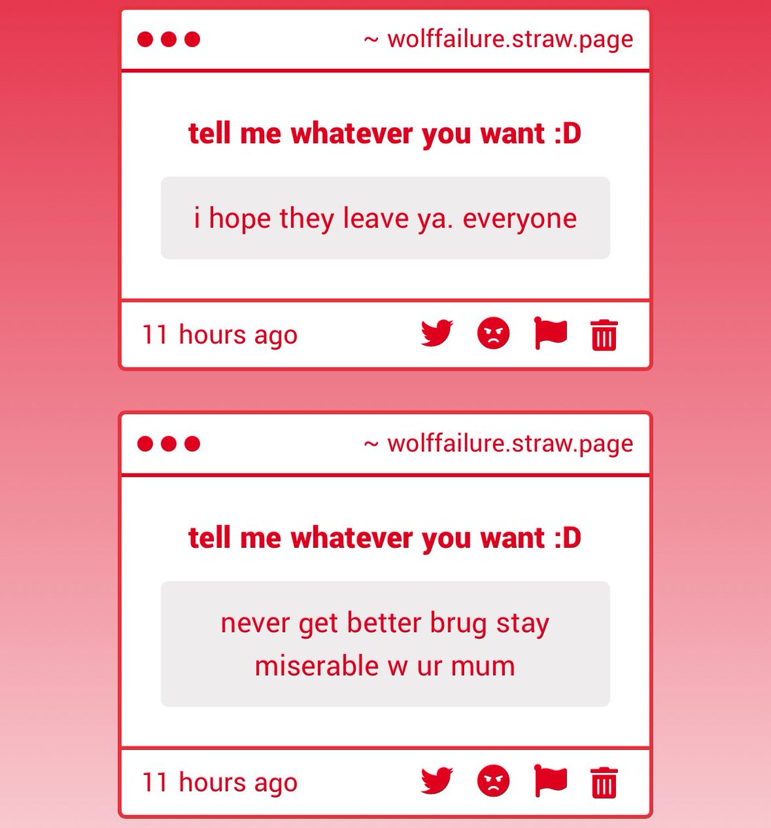 _sicklypup's tweet photo. Im not even gonna really respond to these cause Im just baffled you are obsessed enough to look through my account to find a link to any of my old strawpages to send me gimmicks. On a side note please get better insults, you genuinely suck ass at it https://t.co/fMU3UXC9JG