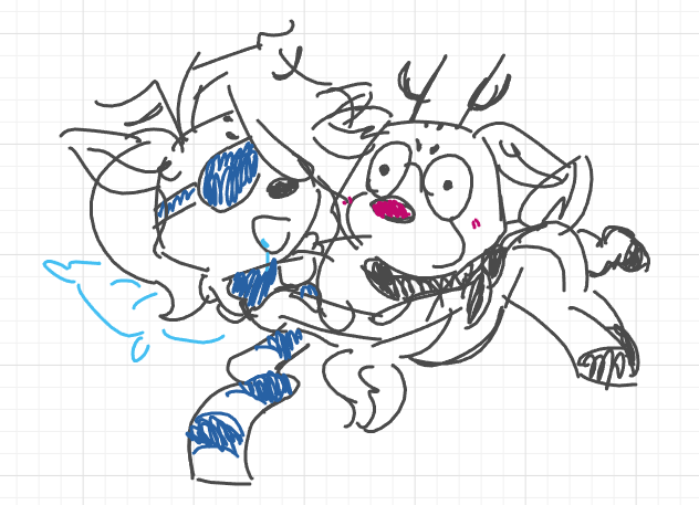 BlitzTheBuck's tweet photo. //#sleighherd doodles that probably don't make sense anatomically but are cute anyway https://t.co/G0czodRgEJ