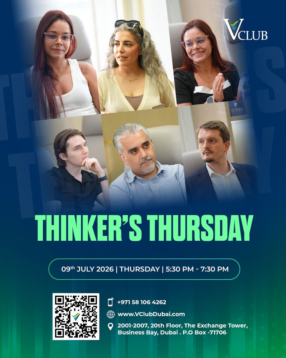 VClubDubai's tweet photo. What makes people perform better and #teams work #stronger? ✨

Join Thinker’s Thursday at V Club with Dalida Jaafar for fresh #insights on #people, #performance, #eadership, and team dynamics.

⏰5:30–7:30 PM
📍V Club, Business Bay
Free Entry
📩+971581064262

#dubai #connections https://t.co/gMRPyrwcZl