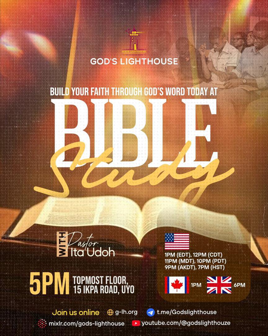 ItaudohOfficial's tweet photo. ✨It's Bible Study Wednesday!
Come and learn God's Word with us today. It's always an eye-opening and transforming time as we discover more from the Bible. 

Bring a friend and come expectant!
🕔Time: 5:00 PM

See you there! 
More details on the flyer👇

#GLH #GodsLighthouse https://t.co/KFahOMXTn5