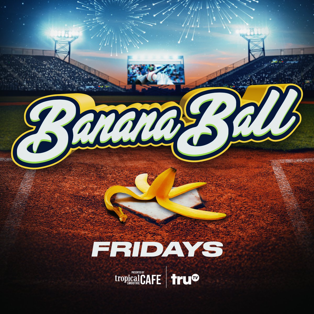 secv1948's tweet photo. Banana Ball’s high-energy brand of baseball features choreographed team dances, over-the-top walk-ups, epic scoring celebrations and fan-caught foul balls for outs — captivating fans and taking social media by storm. Tune in Fridays this summer on truTV https://t.co/0u8VbLQGpz